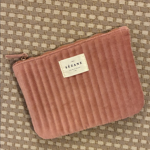 Sezane Handbags - Sezane Pink Velvet pouch